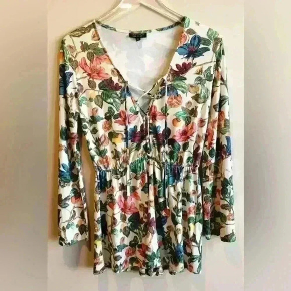 TOPSHOP Long Sleeve Floral Print Romper Size 2 - Picture 1 of 6